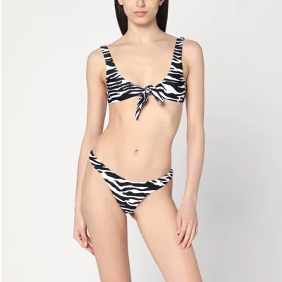 Attico Zebra Knot Detail High-cut Bikini