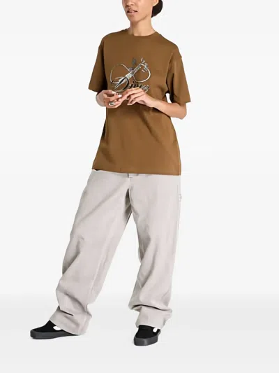 Dime Cursive Power T-shirt In Brown