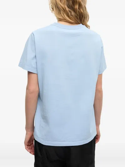Ganni Basic Cotton Jersey Animals Relaxed T-shirt In Blue