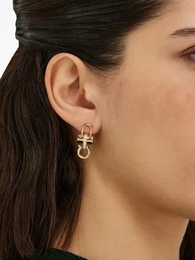 Ferragamo Women Crystal Embellished Padlock Earrings