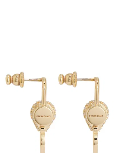 Ferragamo Women Crystal Embellished Padlock Earrings