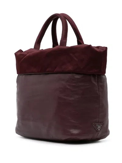 Pre-owned Prada 2000-2024 Tessuto And Nappa Reversible Satchel