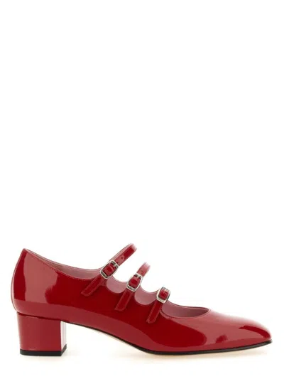 Carel Paris 'kina' Red Mary Janes With Straps And Block Heel