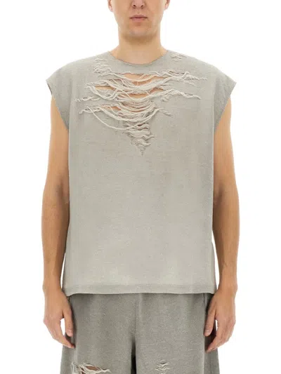 Diesel Crew Neck Distressed Sleeveless Vest