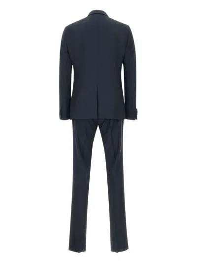 Corneliani Wool Three-piece Formal Suit In Blue