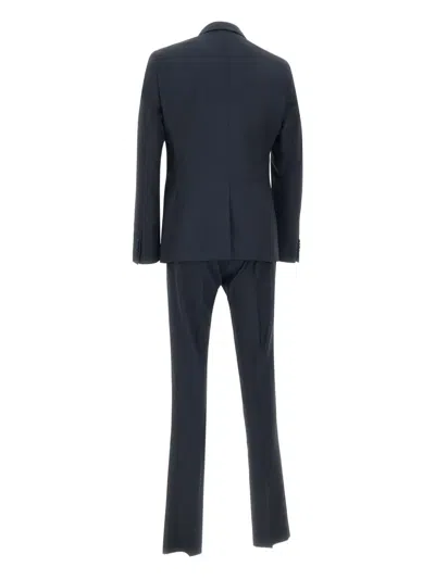 Corneliani Wool Three-piece Formal Suit In Blue