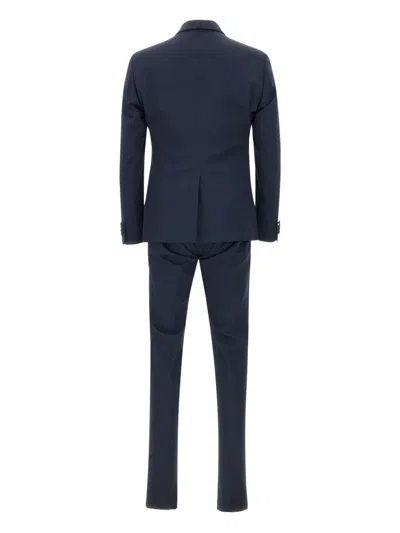 Corneliani Wool Three-piece Formal Suit In Blue