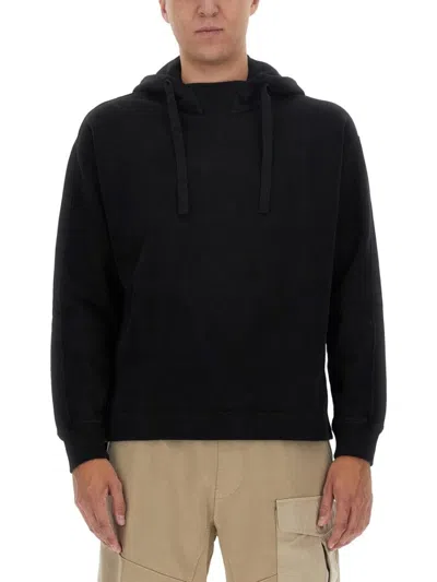 Ten C Black Sweatshirt With Logo Detailing