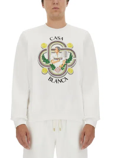 Casablanca Le Joueur Beaded Cotton Sweatshirt