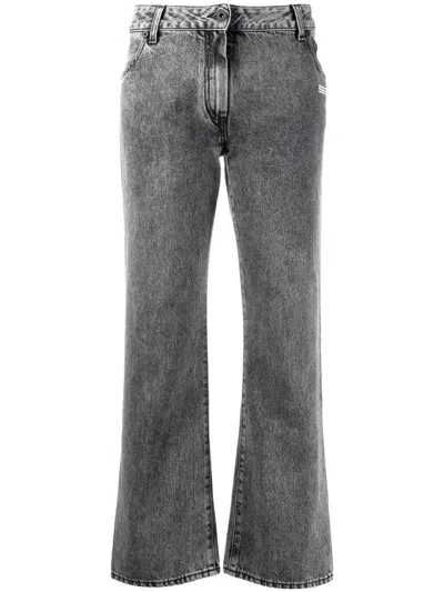 Off-white Cropped Leg Mid-rise Denim Jeans