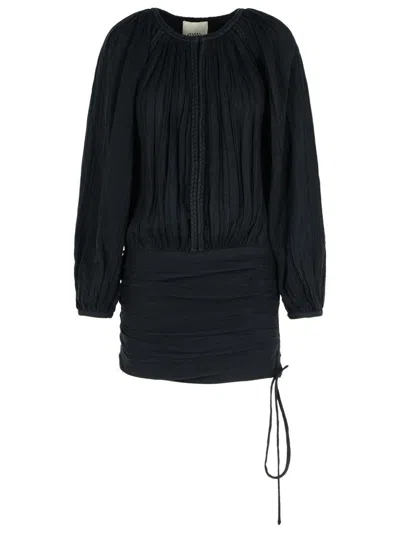 Isabel Marant Dress Drawstring Trimmed Sleeves Pleats
