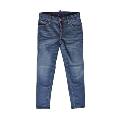 Dsquared2 Blue Mid-rise Cropped Twiggy Jeans