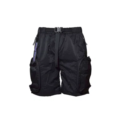 ALPHA INDUSTRIES BLACK NYLON UTILITY UV BERMUDA SHORTS 