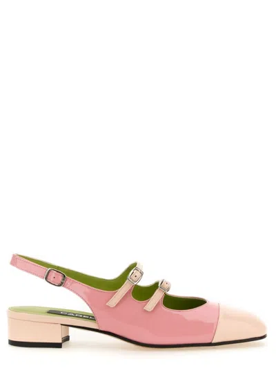 Carel Paris 'abricot' Pink Slingback Mary Janes With Contrasting Toe