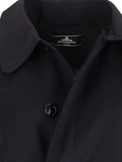 Hodakova Upside Down Pattern Stretch Wool Blend Jacket In Black