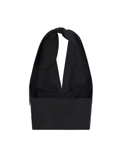 The Andamane Halterneck Sleeves Ruched Detailing