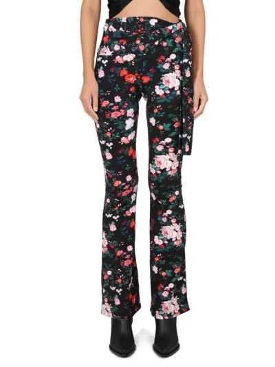 Rabanne Viscose Jersey Printed Flared Trousers