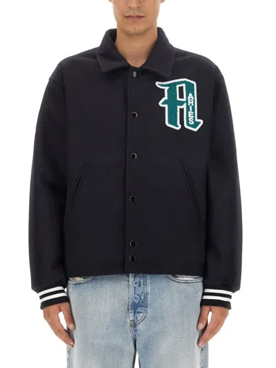 Aries Oversize Ribbed Cuffs Hem Side Pockets Jacket In Black