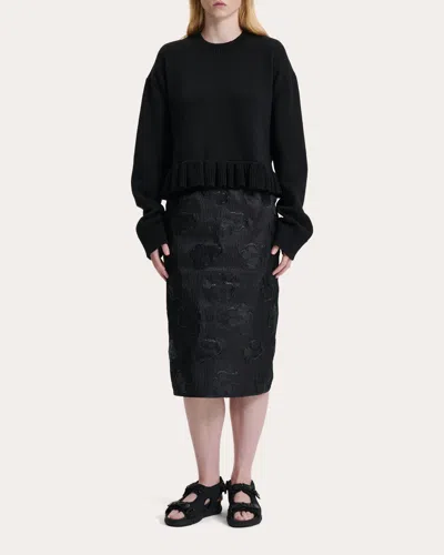 Cecilie Bahnsen Women's Allegra Floral Kumo Fil-coupé Pencil Skirt