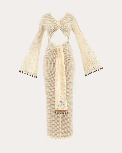 Andrea Iyamah Women's Teri Crochet Cutout Twist Maxi Dress