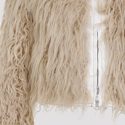 Dries Van Noten Cropped Faux Fur Stand-up Collar Jacket