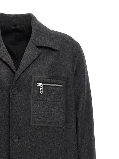 Fendi Single-breasted Cashmere Coat
