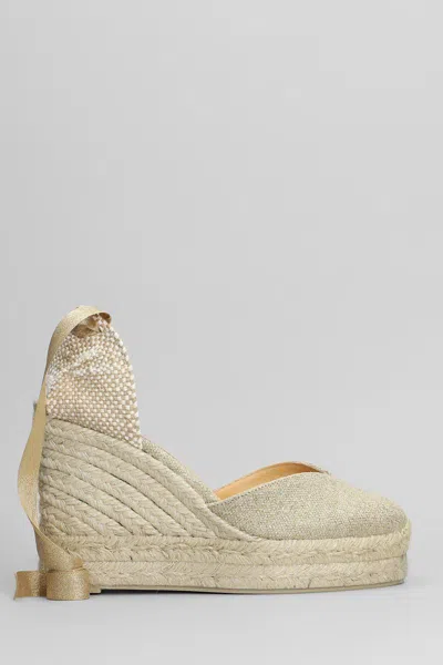 Castaã±er Chiara-8ed-032 Wedges In Gold Canvas