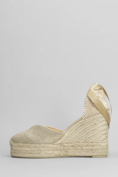 Castaã±er Chiara-8ed-032 Wedges In Gold Canvas