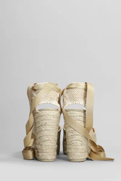 Castaã±er Chiara-8ed-032 Wedges In Gold Canvas