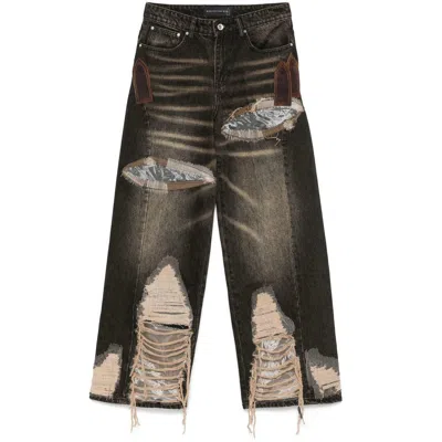 Who Decides War Low-rise Organza-overlay Jeans