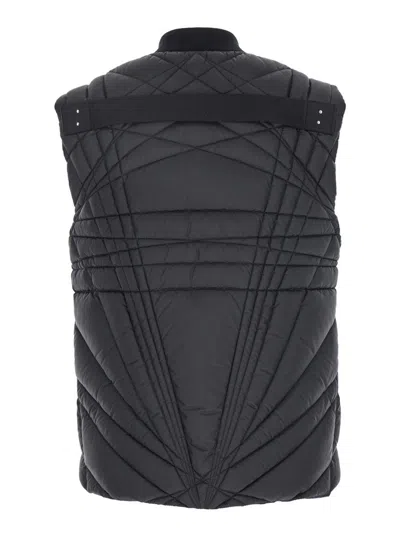 Moncler X Rick Owens Quilted Sleeveless Jacket With Front Zip Closure