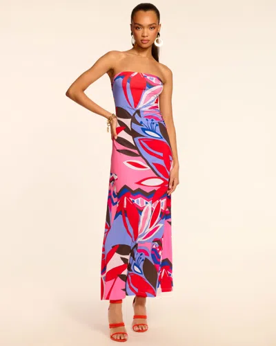 Ramy Brook Bernada Abstract Print Strapless Dress In Multi