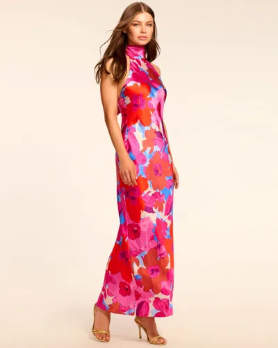 Ramy Brook Tatiana Floral-print Halter Column Gown