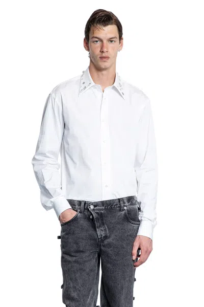 Alexander Mcqueen Embellished Collar Long Sleeves Shirt In White