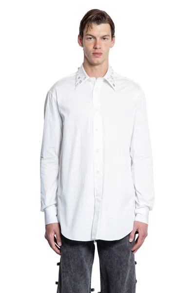 Alexander Mcqueen Embellished Collar Long Sleeves Shirt In White