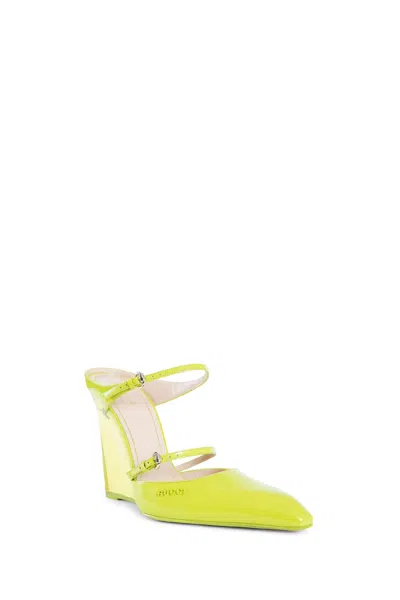 Gucci Leather Wedge Mules