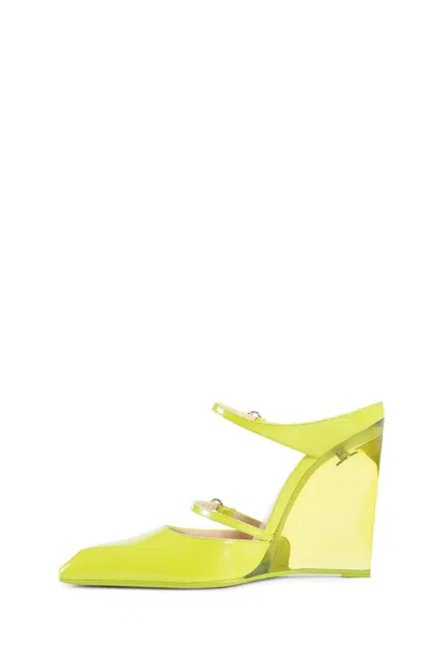 Gucci Leather Wedge Mules