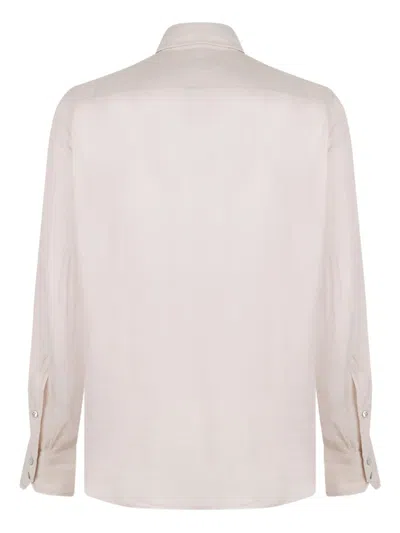 Tom Ford Classic Button-down Shirt With Structured Collar In Neutral