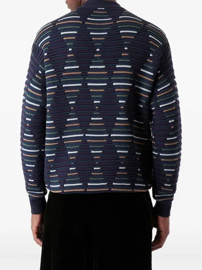 Giorgio Armani Geometric-jacquard Sweater In Multicolour