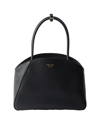 Prada Borsa Shopping In Pelle Nera Donna In Black