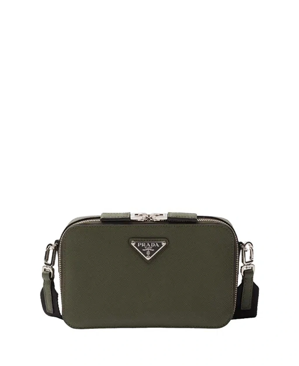 Prada Mens Green Brique Leather Shoulder Bag In Brown | ModeSens