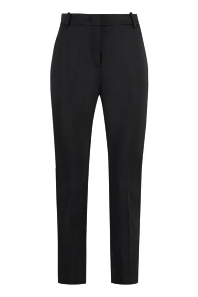 Pinko Bello Cigarette Pants In Milano Stitch In Black