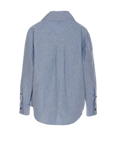 Bottega Veneta Cotton And Linen Blouse In Blue