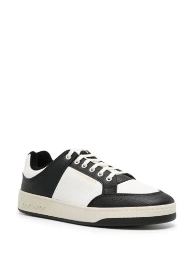 Shop Saint Laurent Sl/61 Leather Sneakers