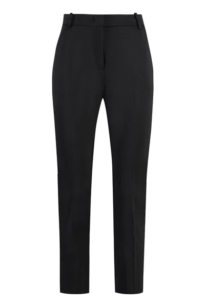 Pinko Bello Cigarette Pants In Milano Stitch In Black