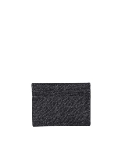 Dolce & Gabbana Black Textured Calf Leather Bi-fold Wallet