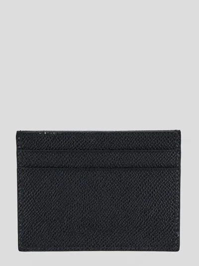 Dolce & Gabbana Black Textured Calf Leather Bi-fold Wallet