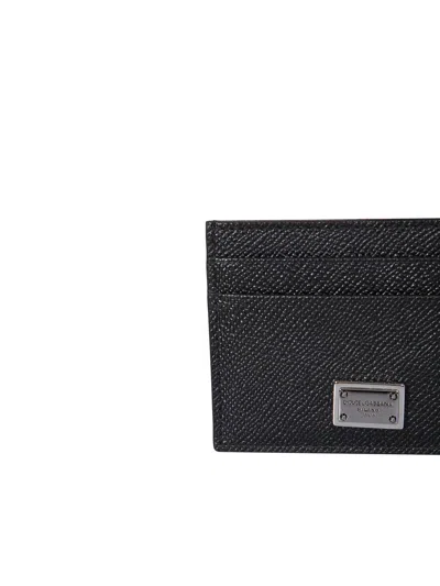 Dolce & Gabbana Black Textured Calf Leather Bi-fold Wallet