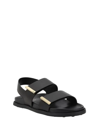 Tod's Black Rubber Sandals With Metallic Accents
