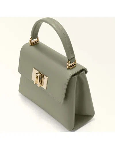 Furla 1927 Mini Top Handle Leather Satchel In Neutral